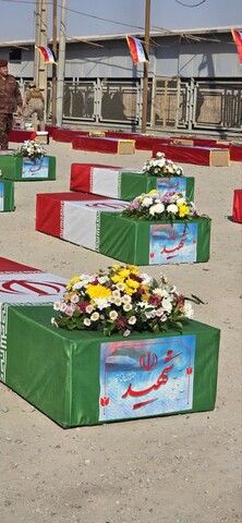 تصاویر/ آیین استقبال از پیکرهای طیبه ۴۶ شهید گرانقدر دوران دفاع مقدس