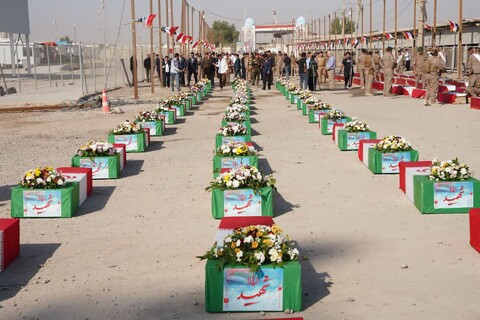 تصاویر/ آیین استقبال از پیکرهای طیبه ۴۶ شهید گرانقدر دوران دفاع مقدس