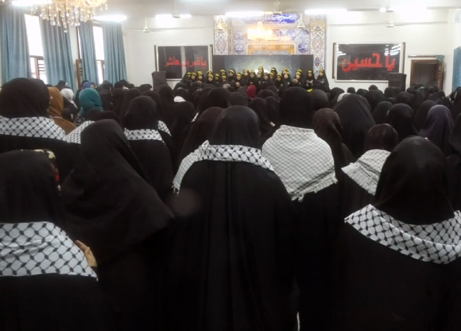 کراچی پاکستان؛ خواہران میثاقِ با ولایت کا شہید مقاومت شہید سید حسن نصراللّٰه کی برسی پر عظیم الشان اجتماع