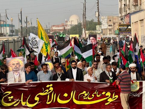 عالمی یومِ طوفان الاقصیٰ کے موقع پر تحریکِ بیداری امتِ مصطفیٰ کے تحت کراچی میں عظیم الشان یکجہتی غزہ مارچ