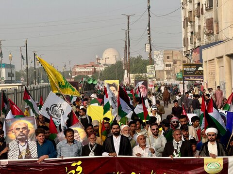 عالمی یومِ طوفان الاقصیٰ کے موقع پر تحریکِ بیداری امتِ مصطفیٰ کے تحت کراچی میں عظیم الشان یکجہتی غزہ مارچ