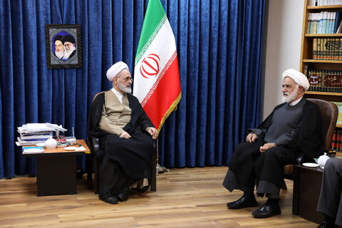 تصاویر/ دیدار نماینده ولی فقیه در بنیاد مسکن با آیت الله اعرافی