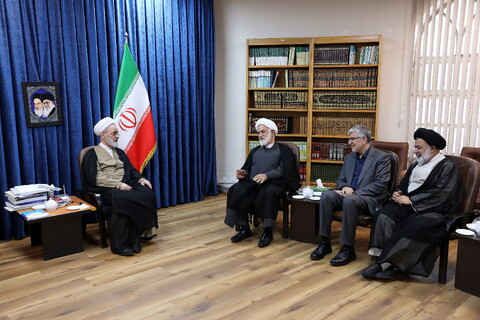 تصاویر/ دیدار نماینده ولی فقیه در بنیاد مسکن با آیت الله اعرافی