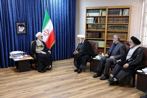 تصاویر/ دیدار نماینده ولی فقیه در بنیاد مسکن با آیت الله اعرافی