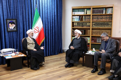 تصاویر/ دیدار نماینده ولی فقیه در بنیاد مسکن با آیت الله اعرافی