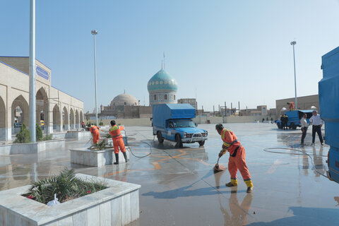 بمناسبت 22 ربیع الثانی: آماده سازی حرم مطهر حضرت موسی مبرقع(ع)
