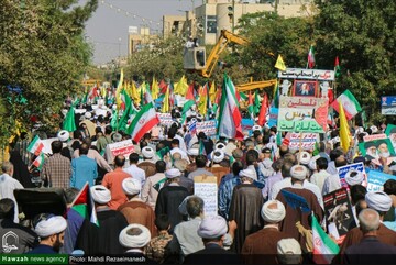 فیلم| خروش یکپارچه مردم قم در راهپیمایی سراسری «بشارت نصر»