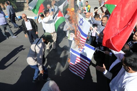 تصاویر/ راهپیمایی بشارت نصر  در حمایت از مردم مقاوم و قهرمان فلسطین در ارومیه