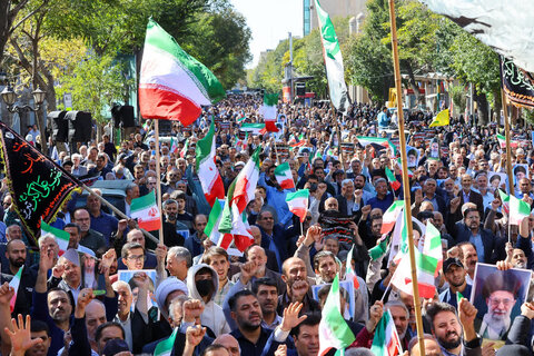 تصاویر/ راهپیمایی «بشارت نصر» در حمایت از ملت مقاوم و قهرمان فلسطین در تبریز