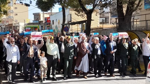 تصاویر/ راهپیمایی «بشارت نصر» در حمایت از ملت مقاوم و قهرمان فلسطین در اسکو