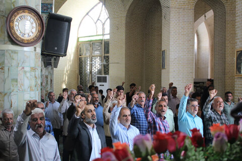 تصاویر/فریاد مردم خاتم بر سر صهیونیست ها