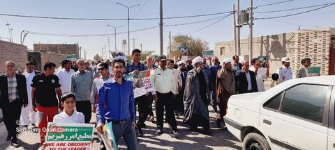 راهپیمایی بشارت نصر شهرستان نیمروز