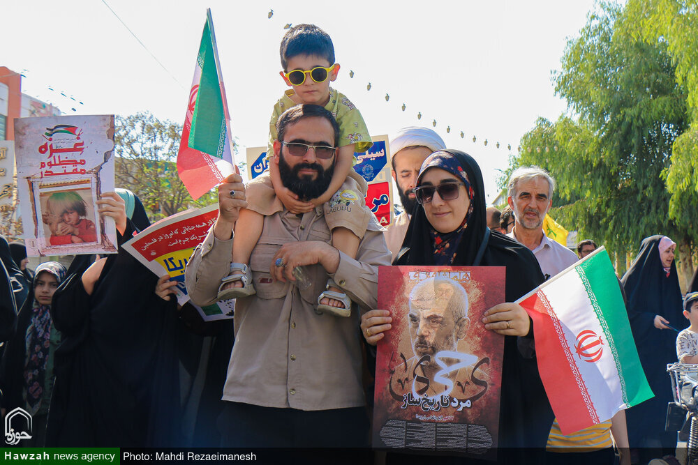 أهالي قم يتظاهرون تضامناً مع المظلومين في غزة + صور وفيديو