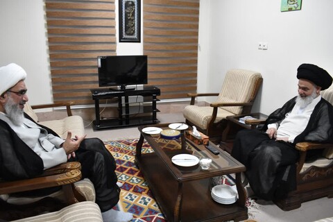 تصاویر/ دیدار نماینده ولی‌فقیه در استان بوشهر و آیت‌الله حسینی بوشهری