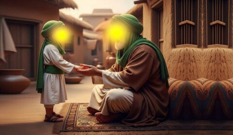 Baiser du Prophète à un enfant qui aimait l'Imam Hussein (as)