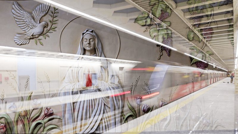 Iran's capital Tehran showcases new "Virgin Mary" Metro station
