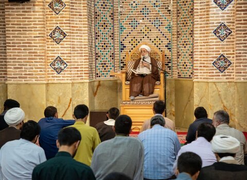 تصاویر/ درس اخلاق آیت الله محمدباقر تحریری در مدارس مروی و معیرالممالک