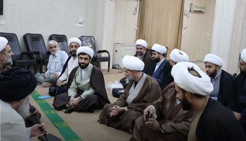 تصاویر/دیدار معاونین تهذیب حوزه‌های علمیه استان خوزستان  آیت‌الله موسوی جزایری