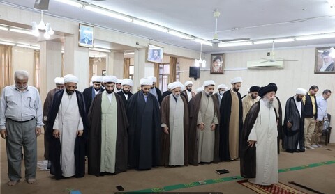 تصاویر/دیدار معاونین تهذیب حوزه‌های علمیه استان خوزستان  آیت‌الله موسوی جزایری