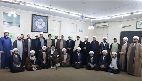 تصاویر/دیدار معاونین تهذیب حوزه‌های علمیه استان خوزستان  آیت‌الله موسوی جزایری