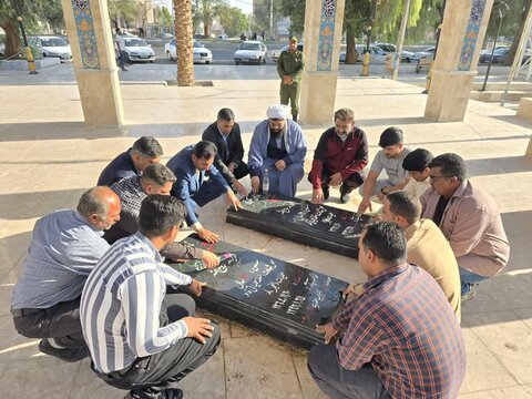 تصاویر/ آیین غبارروبی مزار شهدا در ریگان