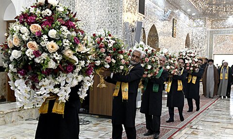 تصاویر/ مراسم تعویض گلدان‌های ضریح حضرت عبدالعظیم حسنی(ع)