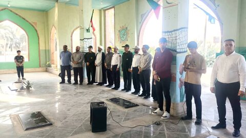 تصاویر/ مراسم غبارروبی قبور مطهر شهدا اهرم بمناسبت هفته تربیت بدنی و ورزش