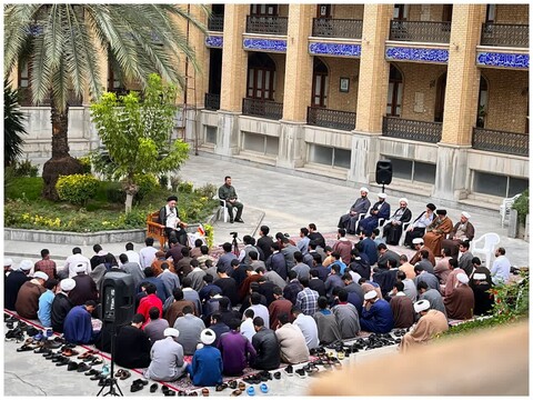 درس اخلاق آیت الله نورمفیدی در مدرسه علمیه امام خمینی(ره) گرگان با حضور اساتید و طلاب