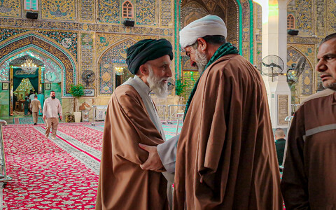 تصاویر/حضور آیت الله موسوی اصفهانی مدیر حوزه علمیه استان همدان در حرم امام علی (علیه السلام