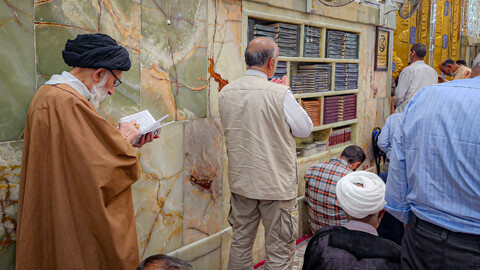 تصاویر/حضور آیت الله موسوی اصفهانی مدیر حوزه علمیه استان همدان در حرم امام علی (علیه السلام