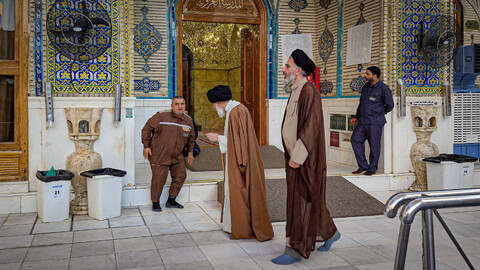 تصاویر/حضور آیت الله موسوی اصفهانی مدیر حوزه علمیه استان همدان در حرم امام علی (علیه السلام