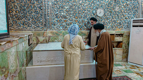 تصاویر/حضور آیت الله موسوی اصفهانی مدیر حوزه علمیه استان همدان در حرم امام علی (علیه السلام