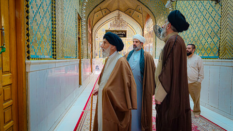 تصاویر/حضور آیت الله موسوی اصفهانی مدیر حوزه علمیه استان همدان در حرم امام علی (علیه السلام