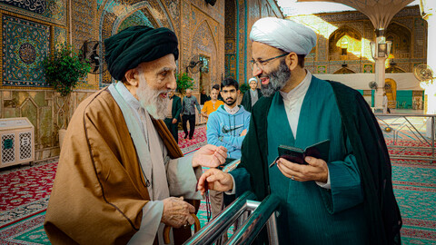 تصاویر/حضور آیت الله موسوی اصفهانی مدیر حوزه علمیه استان همدان در حرم امام علی (علیه السلام