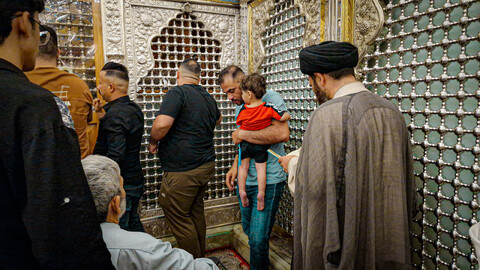 تصاویر/طلاب همدانی خادم مواکب اربعین، میهمان حرم امامین کاظمین علیهماالسلام شدند.