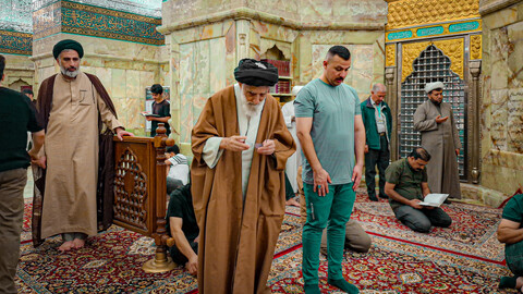 تصاویر/طلاب همدانی خادم مواکب اربعین، میهمان حرم امامین کاظمین علیهماالسلام شدند.