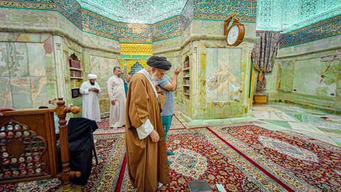 تصاویر/طلاب همدانی خادم مواکب اربعین، میهمان حرم امامین کاظمین علیهماالسلام شدند.