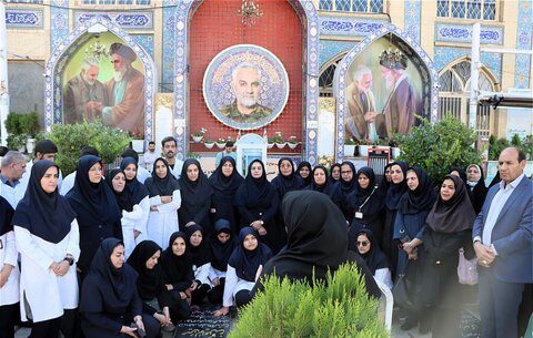 تصاویر/ تجدید میثاق پرستاران کرمان با آرمان‌های شهدا