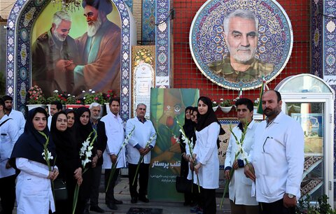 تصاویر/ تجدید میثاق پرستاران کرمان با آرمان‌های شهدا