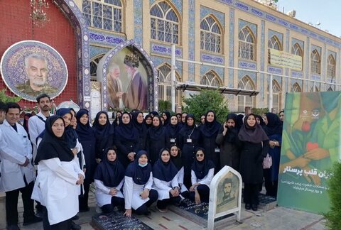 تصاویر/ تجدید میثاق پرستاران کرمان با آرمان‌های شهدا