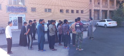 تصاویر/ ورزش صبحگاهی طلاب  مدرسه علمیه حضرت ولیعصر(عج) قمصر کاشان