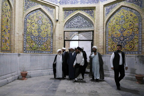 بازدید آیت الله شب زنده دار از مدرسه دروس آزاد طلاب در فیضیه
