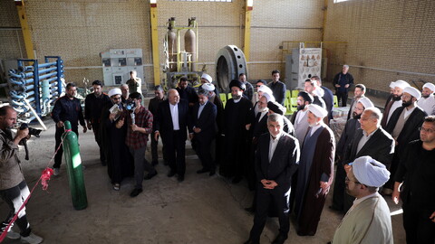 تصاویر/ آیین افتتاح کارخانه اکسیژن سخای کوثر حوزه علمیه اردبیل