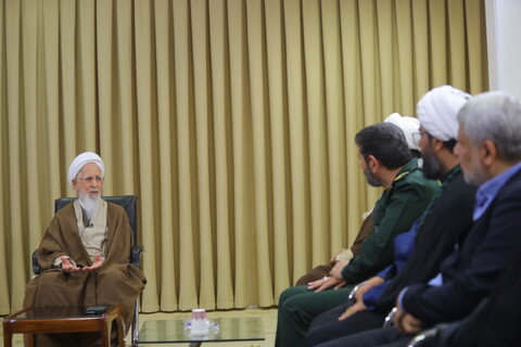تصاویر / دیدار فرمانده سپاه محمد رسول الله تهران با آیت الله العظمی جوادی آملی