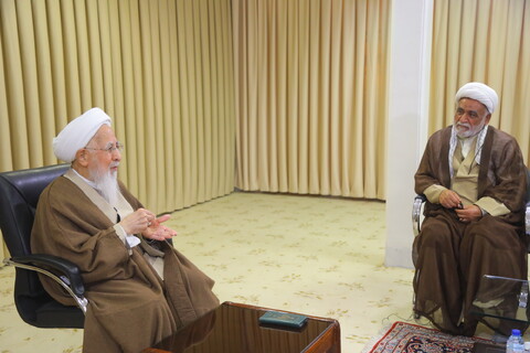تصاویر / دیدار فرمانده سپاه محمد رسول الله تهران با آیت الله العظمی جوادی آملی