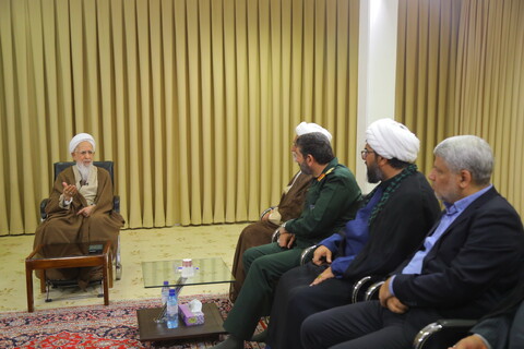 تصاویر / دیدار فرمانده سپاه محمد رسول الله تهران با آیت الله العظمی جوادی آملی
