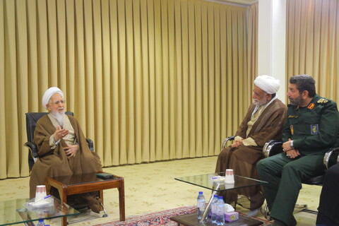 تصاویر / دیدار فرمانده سپاه محمد رسول الله تهران با آیت الله العظمی جوادی آملی