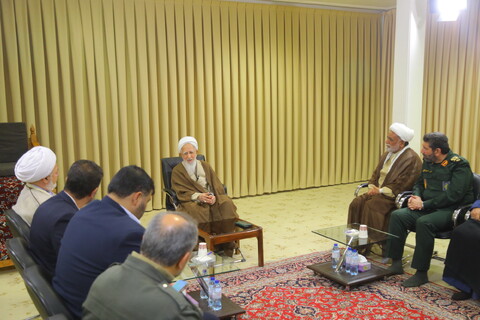 تصاویر / دیدار فرمانده سپاه محمد رسول الله تهران با آیت الله العظمی جوادی آملی