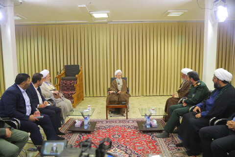 تصاویر / دیدار فرمانده سپاه محمد رسول الله تهران با آیت الله العظمی جوادی آملی