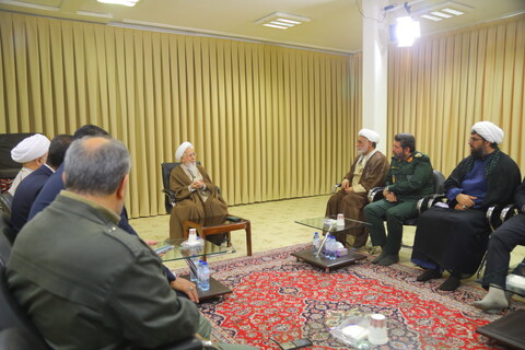 تصاویر / دیدار فرمانده سپاه محمد رسول الله تهران با آیت الله العظمی جوادی آملی